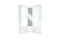 БРВ-Мебель Шкаф угловой платяной большой с зеркалом угол 136,5 на 136,5 см Кентаки SZFN5D Белый