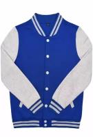 Куртка бомбер / Street Style / Varsity Classic Jacket V 2 / синий с светло-серыми рукавами / (S)