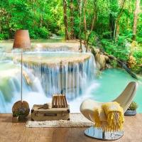 Фотообои Водопад в национальном парке Эраван в Таиланде 275x413 (ВхШ), бесшовные, флизелиновые, MasterFresok арт 9-914