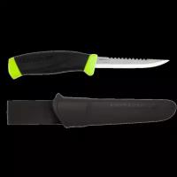 Нож Morakniv Fishing Comfort Serrated Edge, черный/зеленый