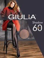 Цветные женские колготки из микрофибры с узором сетки 60 ден Giulia SHADOW 10, размер 2, цвет Синий