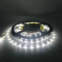 Светодиодная лента SMD2835-60LED-IP33-12V 5 мм (сверхъяркая) 5м. - Цвет свечения:Белый 5500-6000K