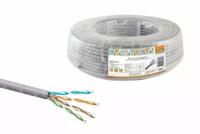 Кабель витая пара народный U/UTP Cat 5e 4х2х24AWG CCA (50м) PVC, серый {SQ0107-0114}