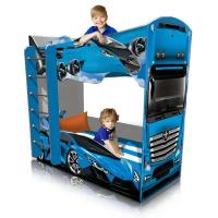 Двухъярусная кровать машина детская кровать для мальчика «Спорт 4.0» Синяя - 179/85/170см