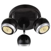 Спот Globo Lighting Oman 57884-3, кол-во ламп: 3 шт., цвет арматуры: черный, цвет плафона: серебристый