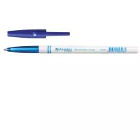 Ручки шариковые BRAUBERG, набор 4 шт., офисная, корпус белый, толщина письма 1 мм, европодвес, синие