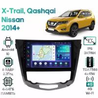 Штатная магнитола Wide Media Nissan Qashqai, X-Trail 2014+ [Android 10, 10 дюймов, 4/64GB, 8 ядер, TDA7388, DSP]