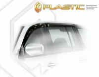 Дефлекторы боковых окон для Mitsubishi Pajero Sport 2008-2015 Полупрозрачный с хром молдингом
