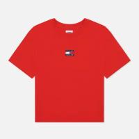 Женская футболка Tommy Jeans Tommy Center Badge Crew Neck красный, Размер L