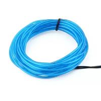 Led гибкий неон узкий (EL провод) 2,3 мм, голубой, 1 м, с разъемом для подключения