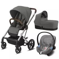 Коляска 3в1 Cybex Balios S Lux SLV Soho Grey (с адаптером и дождевиком)