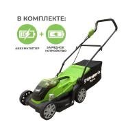 Газонокосилка аккумуляторная 35 см 40V G40LM35K2, с АКБ на 4 А*ч и ЗУ Greenworks 2501907UB