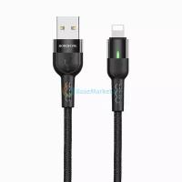 Дата-кабель USB универсальный Lightning Borofone BU17 Starlight Smart (черный)