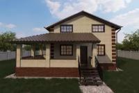 Проект жилого дома STROY-RZN 15-0005 (187,3 м2, 13,0*8,44 м, керамический блок 440 мм, облицовочный кирпич)