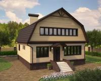 Проект жилого дома STROY-RZN 15-0010 (129,6 м2, 8,96*10,65 м, керамический блок 440 мм, облицовочный кирпич)