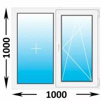 Пластиковое окно Melke двухстворчатое 1000x1000 (ширина Х высота) (1000Х1000)
