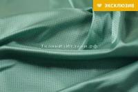 Ткань подкладка зеленая в горошек