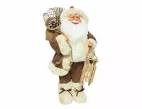 Санта с санками, в коричневом костюме, 30 см, Kaemingk 560132