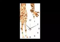 Часы настенные на холсте | Diva Kartina | Арт Постеры. Длинный жираф | 40X70 см | Немецкий механизм