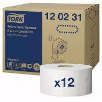 Бумага туалетная 170 метров Tork (T2) Advanced 2-слойная белая к-т 12 рул 120231/126502 (1)