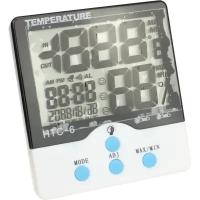 Термометр-гигрометр цифровой HTC-6 комнатный часы будильник, дата