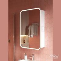 Alavann Зеркальный шкаф Lana 55 см, с подсветкой, белый