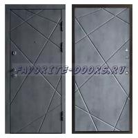 Внешняя панель бетон: Входная дверь T.DOOR Лучи бетон Лучи бетон темный Металлическая