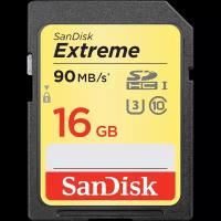 Карта памяти SanDisk SDHC Extreme Pro Class 10 UHS-I U3 (90/40MB/s) 16GB