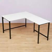Угловой стол на металлокаркасе Даврит 1W 156х120 белый/черный