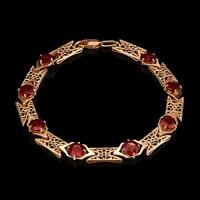 PLATINA jewelry Браслет из красного золота с гранатом 05-0530-00-204-1110-46, размер 19