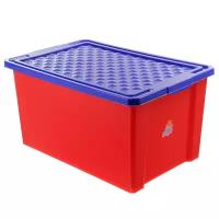 Ящик для игрушек Little Angel «Лего», 57 л, на колесах с крышкой, цвет красныйВ наборе1шт