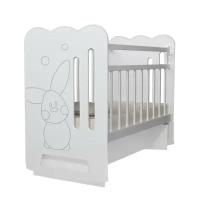 Кровать детская Sweet Rabbit колесо-качалка с маятником (белый) ( 1200х600) 4790593