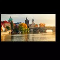 Модульная картина Picsis Закат в Старом Городе, Прага (40x20)