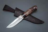 Нож из стали М390 «Соболь», рукоять литье мельхиор, ценные породы древесины - Кузница Сёмина