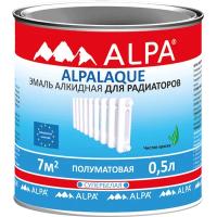 Эмаль алкидная Alpa Alpaque для радиаторов полуматовая супербелая 0,5 л