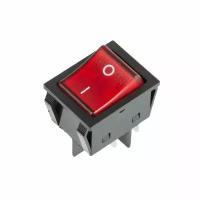 Выключатель клавишный Rexant ON-OFF красный с подсветкой 250V 30А (4с) {36-2346} 1 шт