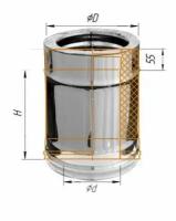 Дымоход Феррум утепленный нержавеющий (430/0,5мм)/зеркальный нержавеющий ф115/200, L=0,25м, по воде