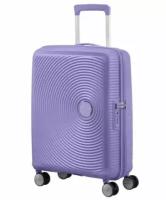 Чемодан на колесах American Tourister Soundbox ручная кладь, 55 см, сиреневый