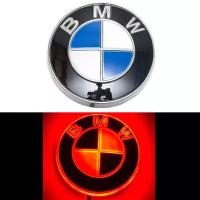 4D логотип BMW (БМВ) 82 мм красный
