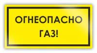 Знак на пластике «Огнеопасно! Газ!» (пластик, 300х150 мм)