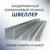 Швеллер алюминиевый П образный анодированный 20х20х20х1.5, 3000 мм Серебристый матовый