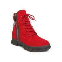 Ботинки Madella женские (арт ZFS-92850-2K-SW) красные из натуральной замши, размер 39