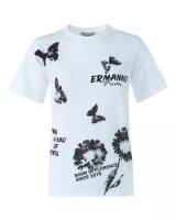 футболка ERMANNO FIRENZE D40EL066 белый+принт 46