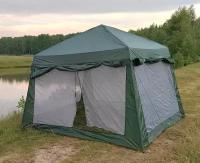 Палатка-шатер-беседка, размер 320x320x235 для отдыха из металлического стального каркаса + усиленная москитная сетка 2902