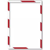 Магнитная защитная слайд-рамка MAGNETOPLAN А4, для предупреждающих знаков, бело-красная 5шт/уп