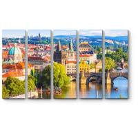 Модульная картина Picsis Старый город летним днем, Прага (90x54)