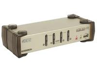 Переключатель ATEN KVM Switch CS1734B-A7-G 4 cpu PS2/USB+VGA, со шнурами USB 2х1.2м.+2х1.8м., 2048x1536, настол., исп.спец.шнуры, OSD, некаскад