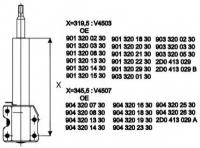 Амортизатор подвески перед. газ omn для mercedes-benz sprinter 208d-314, для vw lt 1350-1600kg 95 Monroe V4503