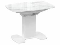 Кухонный стол ТриЯ Портофино Белый / Белый мрамор Средний