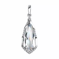 Серебряная подвеска Diamant online 104834 с фианитом и горным хрусталём, Серебро 925°